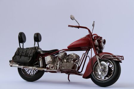 antique toy bike type custom redの写真素材