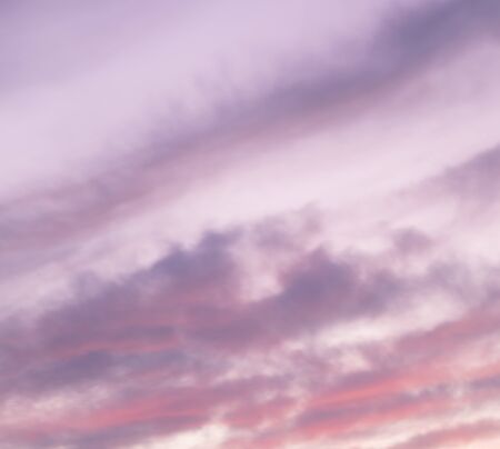 Great sky with sunset clouds all possible shades of pink and purple, big nature background.の写真素材