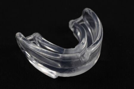 Mouth guard device to prevent and reduce injury. sports product photographyの写真素材