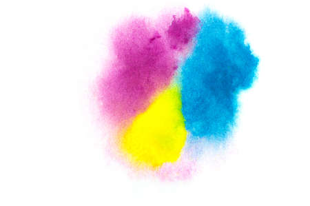 Colorful water color painting texture on white background.の写真素材