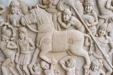 old sculpture in historic museum used for education  no copyright のeditorial素材