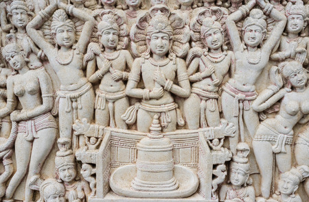 thai crafted sculpture about buddhist era, used for education  no copyright のeditorial素材