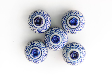 traditional asian -style bowl isolated in white backgroundの写真素材