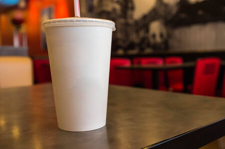 cola drink in paper cupの写真素材