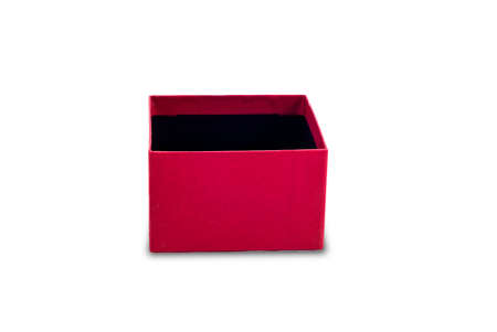 empty red gift box present isolated in white background with clipping path