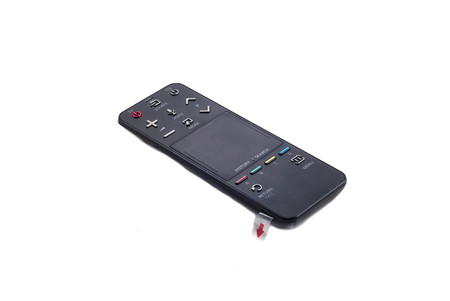 modern television remote control with touch screen isolated in white background with clipping pathの写真素材