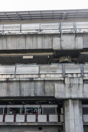 sky train terminal structure in bangkokの写真素材