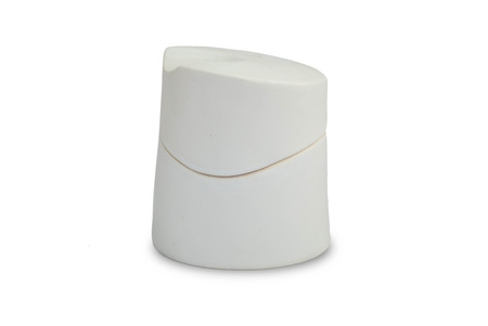 white shiny spa stoneware product isolated in white background with clipping pathの写真素材