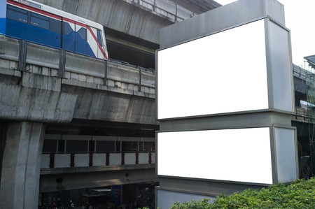 blank outdoor banner with city transportation backgroundのeditorial素材