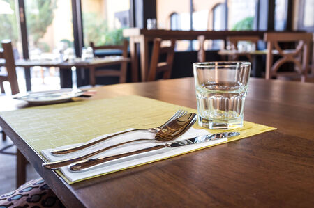 diner place setting in restaurant