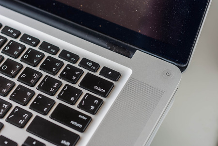 power button of laptop computer