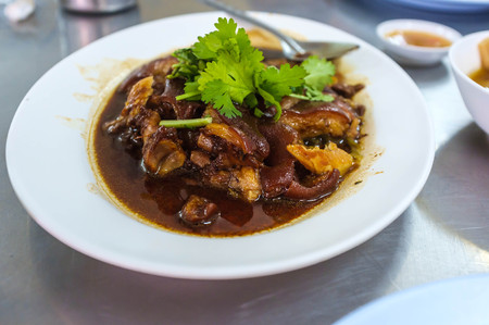 chinese traditional pork ham soup in thai local restaurantの写真素材