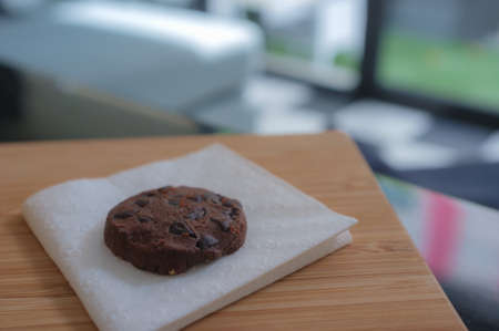 homemade chocolate cookie in cafe