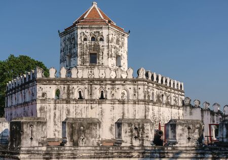 old fortress with cannon in Thailandの写真素材