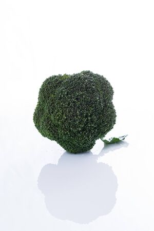 Close up Broccoli on white acrylic.This is high-key photo.の写真素材