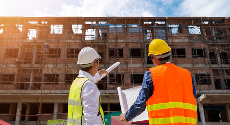 Team construction engineer working in construction site and management in the construction site.