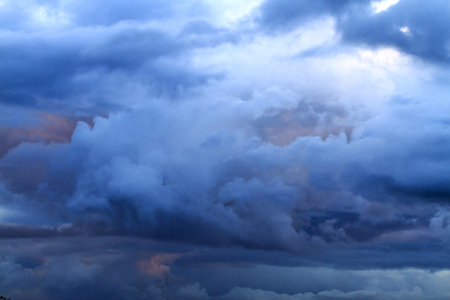 sky before a strong storm,blue , clouds, windの写真素材