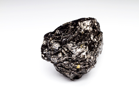 Stone coal on a white backgroundの写真素材