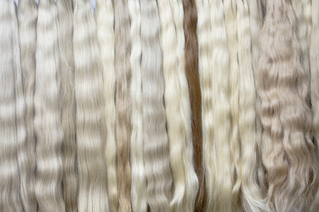 textures of different types of hairの写真素材