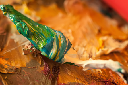 abstract oil paint texture on canvas, backgroundの写真素材