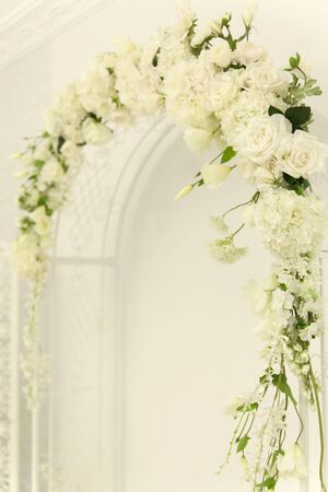 Wedding arch of flowers closeupの写真素材
