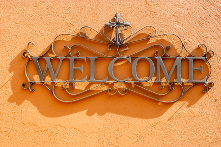 welcome signの写真素材