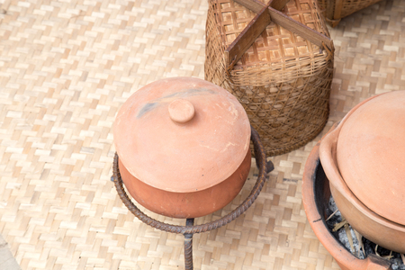Thailand Traditional stove and clay potteryの写真素材