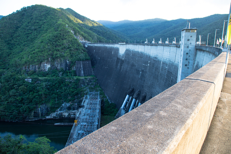 The alternative energy from water at Bhumibol damの写真素材