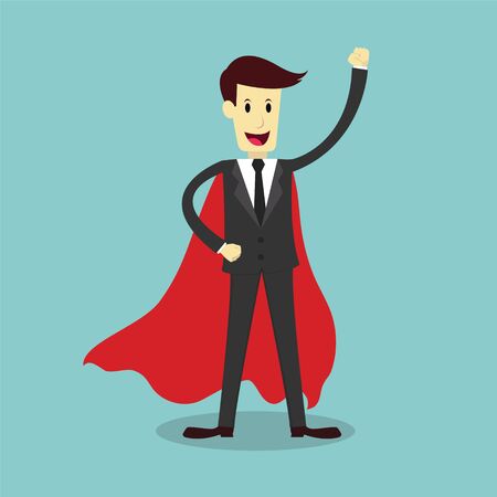 Super businessman, business concept, vector illustrationのイラスト素材