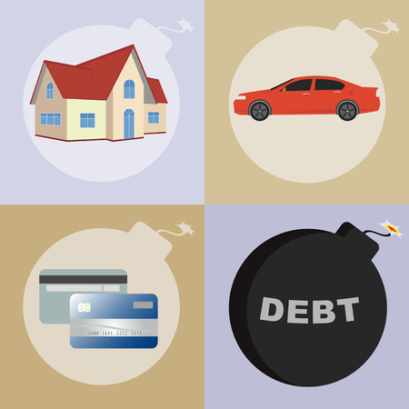 Debt, concept vector illustrationのイラスト素材