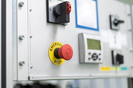 Emergency stop button on machine, shut down machine in case of abnormal