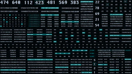 Technology Digital Number Decimal Statistics Data Sampling Simulation Illustration Background. UI...