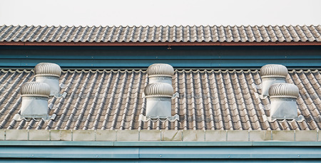 Roof ventilator for heat control in industrial factory and hall の写真素材