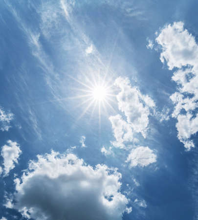 Beautiful clouds with sunの写真素材