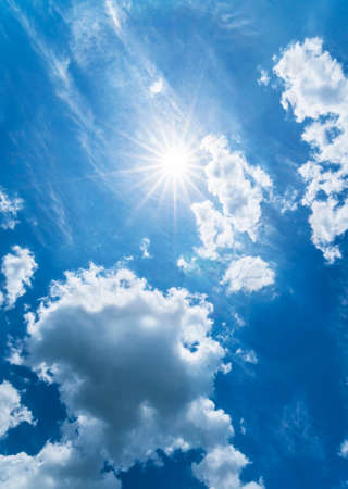Beautiful clouds with sunの写真素材