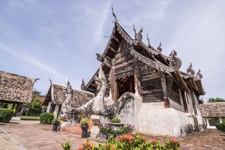 Wat Ton Kain , Wooden temple in chiangmai, Thailand の写真素材