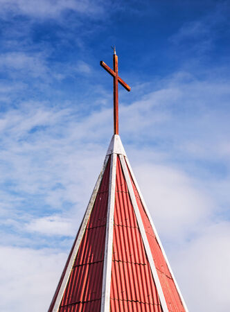 Cross on church roofの写真素材
