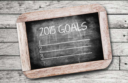2015 Goals ,writing on chalkboardの写真素材
