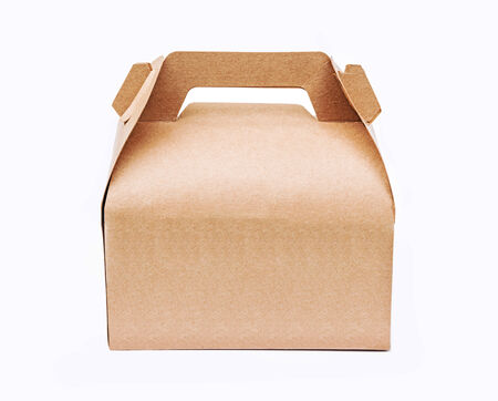 Cardboard Box isolated on a White background with clipping path の写真素材