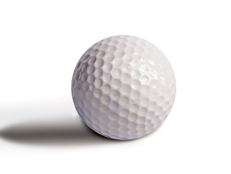 a golf ball on white backgroundの写真素材
