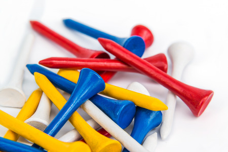 Golf Tees isolated on white background.の写真素材