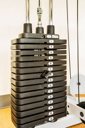 Gym equipment ,weight stackの写真素材