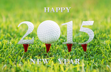 Happy new year 2015, Golf sport conceptual imageの写真素材