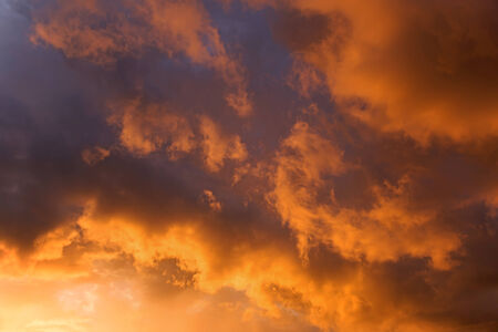 Orange clouds at sunset.の写真素材
