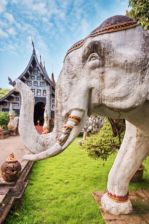 Wat Lok Molee, old wooden temple in Chiang mai, Thailand.の写真素材