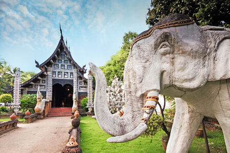 Wat Lok Molee, old wooden temple in Chiang mai, Thailand.の写真素材