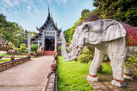 Wat Lok Molee, old wooden temple in Chiang mai, Thailand.の写真素材