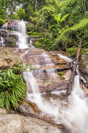 Waterfall beautiful (Monthathan waterfall) in Chiang mai province ,Northern in Thailandの写真素材