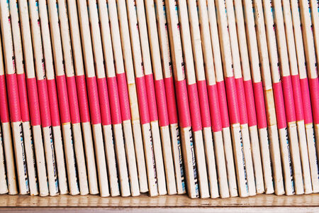 Row of Book is arranged in the shelf.の写真素材