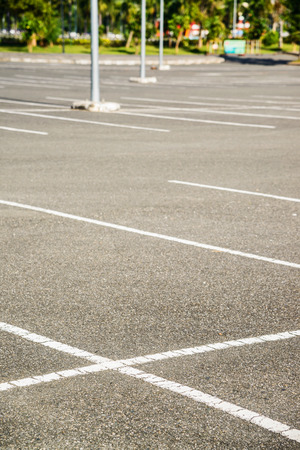 Vacant Parking Lot ,Parking lane outdoor in public parkの写真素材
